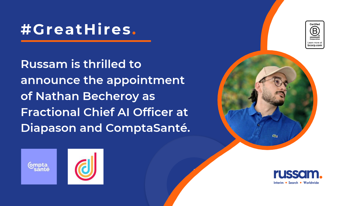 Nathan Becheroy, Fractional Chief AI Officer, delivering AI transformation through ongoing appointments at Diapason and ComptaSanté.